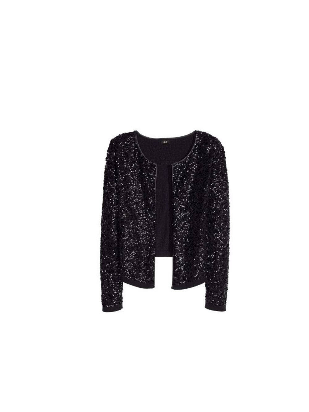 H&M Sequined Cardigan In Black Medium